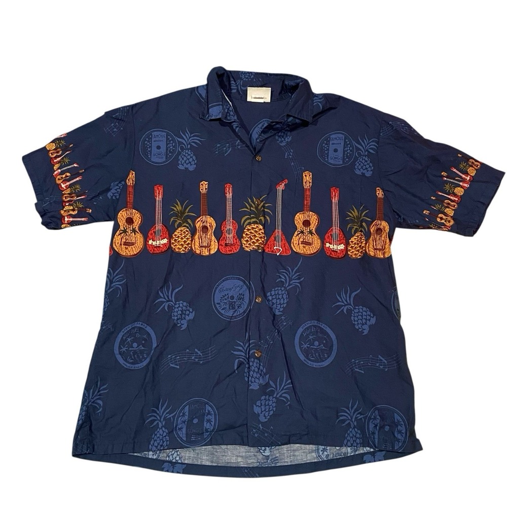 Winnie Fashion XL Hawaiian‎ Ukulele Guitar Pineapple Cotton Shirt